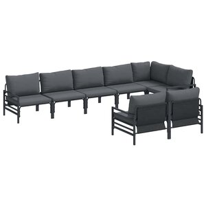 vidaXL Ensemble de canapé de jardin 8 Pièces Anthracite Acier