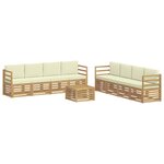 vidaXL Ensemble de canapés d'extérieur 9 pc Blanc et crème Polyester