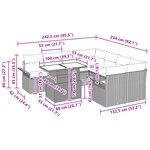 vidaXL Ensemble de canapé de jardin de 9 pièces avec coussins Marron Rotin Synthétique