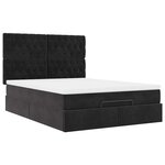 vidaXL Cadre de lit ottoman avec matelas noir 140x190 cm velours