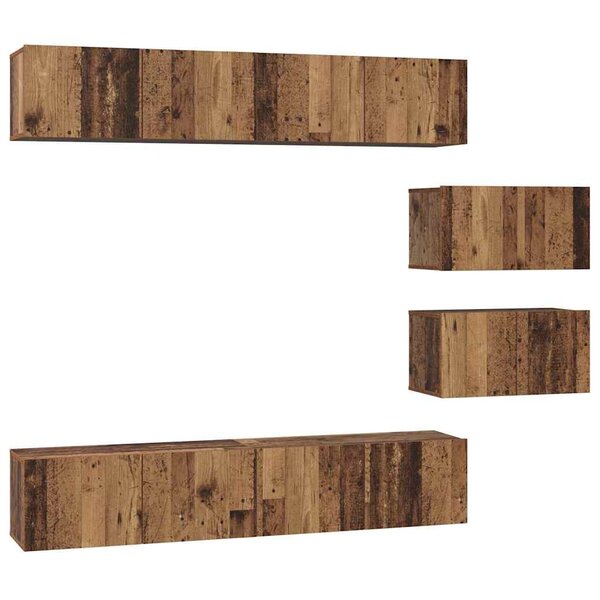 vidaXL Ensemble meuble TV 6 Pièces Bois Ancien Bois d'ingénierie