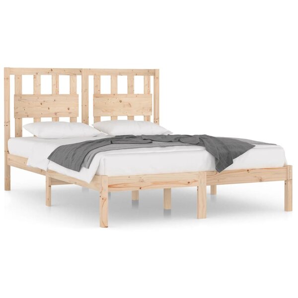 vidaXL Cadre de lit Bois de pin massif 140x190 cm