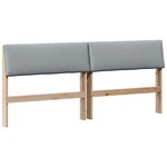 vidaXL Tête de lit capitonnée Gris clair 200 cm Pin massif