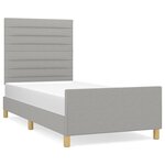 vidaXL Cadre de lit avec tête de lit Gris clair 80x200 cm Tissu