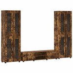 vidaXL Ensemble meuble TV FLORIN Chêne fumé Bois d'ingénierie