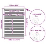 vidaXL Store zèbre noir 110x100 cm largeur du tissu 105 9 cm polyester