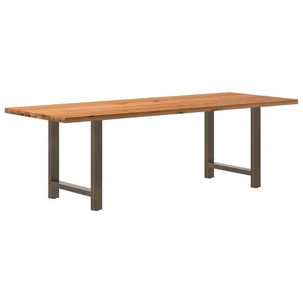 vidaXL Table à manger marron clair bois de chêne massif rectangulaire