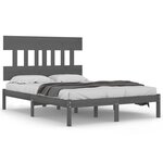 vidaXL Cadre de lit sans matelas gris 200x200 cm bois massif