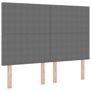 vidaXL Tête de lit LED Gris clair 144 cm Tissu en velours côtelé