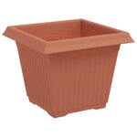 vidaXL Pots de plantes 6 Pièces Rouge brique 20 x 20 x 16 cm Plastique