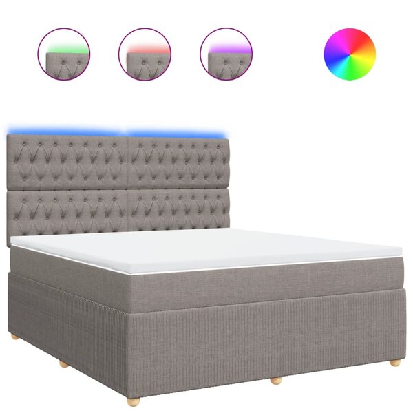 vidaXL Sommier à lattes de lit avec matelas Taupe 180x200 cm Tissu