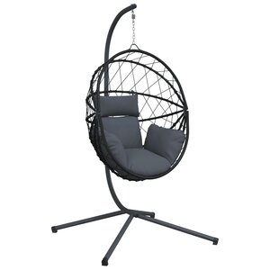 vidaXL Chaise suspendue en forme d'œuf avec support anthracite