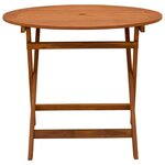 vidaXL Table de jardin pliante Marron Ø 90 x 75 cm