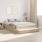 vidaXL Cadre de lit avec rangement Chêne Sonoma 236.5 x 140 x 31.5 cm