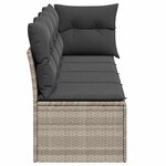 vidaXL Canapé de jardin et coussins 4 places gris clair résine tressée