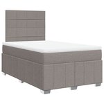 vidaXL Sommier à lattes de lit avec matelas taupe 120x190 cm tissu