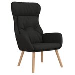 vidaXL Chaise de relaxation avec repose-pied Noir Tissu