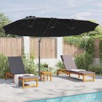 vidaXL Parasol Noir 372 x 198 x 243 cm Polyester et Aluminium