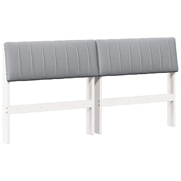 vidaXL Tête de lit capitonnée Gris clair 150 cm Pin massif