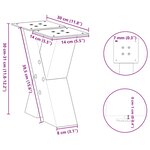 vidaXL Pieds de table basse en forme de X  2 pièces  noir  30 x (30-31) cm  acier