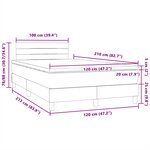 vidaXL Sommier à lattes de lit avec matelas noir 120x210 cm velours