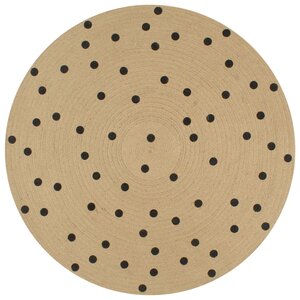 vidaXL Tapis fait à la main Jute avec imprimé à pois 90 cm