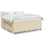 vidaXL Sommier à lattes de lit avec matelas Crème 200x200 cm Tissu