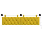 vidaXL Tête de lit suspendue Jaune Velours