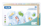 Crayons de couleur aquarellables mine épaisse Boite métallique 36 pièces + pinceau