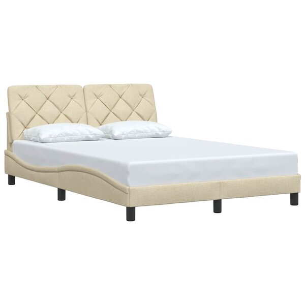 vidaXL Cadre de lit sans matelas crème 120x200 cm tissu