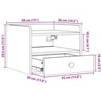 vidaXL Table de chevet avec tiroir 2 Pièces Blanc 38 x 36 x 29 5 cm