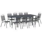 vidaXL Ensemble de salle à manger pour jardin 11 Pièces Anthracite Acier