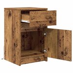 vidaXL Armoire de chevet LED 2 Pièces Bois ancien 38 x 34 x 61 cm