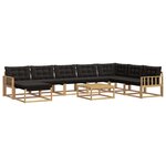 vidaXL Ensemble de canapés d'extérieur 9 pc Blanc et noir