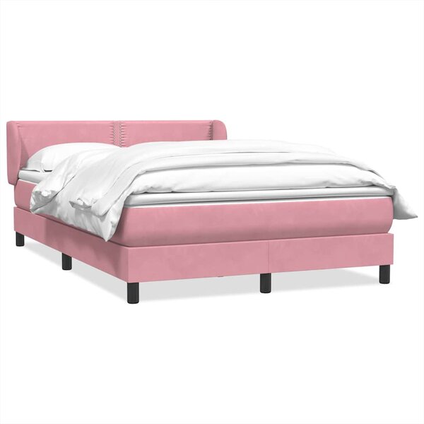 vidaXL Sommier à lattes de lit avec matelas rose 160x210 cm velours