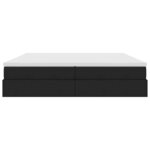 vidaXL Lit avec rangement et matelas Noir 200 x 200 cm Polyester