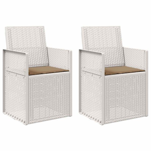 vidaXL Chaises de jardin salle à manger 2 pc Blanc et taupe PP