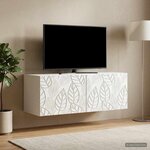 vidaXL Meuble TV mural 98 x 31 cm Blanc Bois d'ingénierie