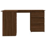 Bureau table poste de travail meuble d'ordinateur informatique étude d'angle chêne 145 x 100 x 76 cm bois d'ingénierie brun 02_0023676