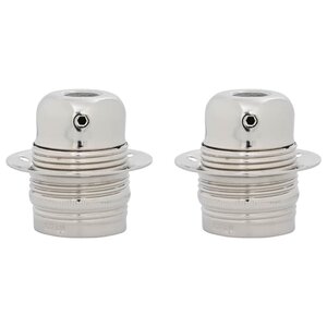 vidaXL Douilles de lampe 2 Pièces nickel satiné E27