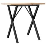 vidaXL Table à manger cadre en X 80x50x75 5cm bois de pin massif acier