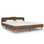 vidaXL Cadre de lit Marron Similicuir daim 180x200 cm