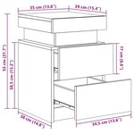 vidaXL Table de chevet avec lumières LED chêne sonoma 35x39x55 cm