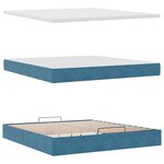 VidaXL Cadre de lit ottoman avec matelas bleu foncé 160x200 cm velours