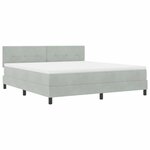 vidaXL Lit à ressorts avec matelas Gris clair 180 x 200 cm Velours