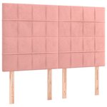 vidaXL Tête de lit à LED Rose 144x5x118/128 cm Velours