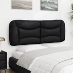 vidaXL Coussin de tête de lit Hvar noir 140 cm similicuir