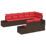 vidaXL Ensemble de canapé de jardin 8 Pièces Marron polyrotin