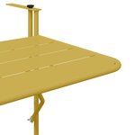 vidaXL Table de balcon suspendue pliable - Or  60x40 cm  Acier