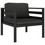 vidaXL Canapé simple avec coussins Aluminium Anthracite